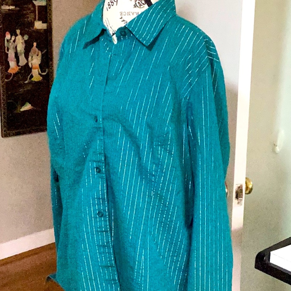 Green with Silver pinstripes